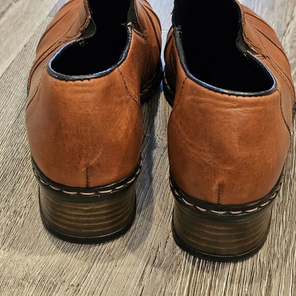Rieker Brown Leather European Comfort Shoes Booties Slip On Size 6 US - Picture 6 of 12